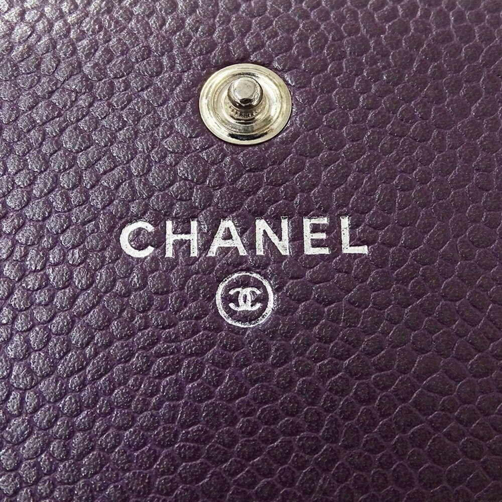 CHANEL Purple Caviar Leather Wallet - Picture 6 of 13
